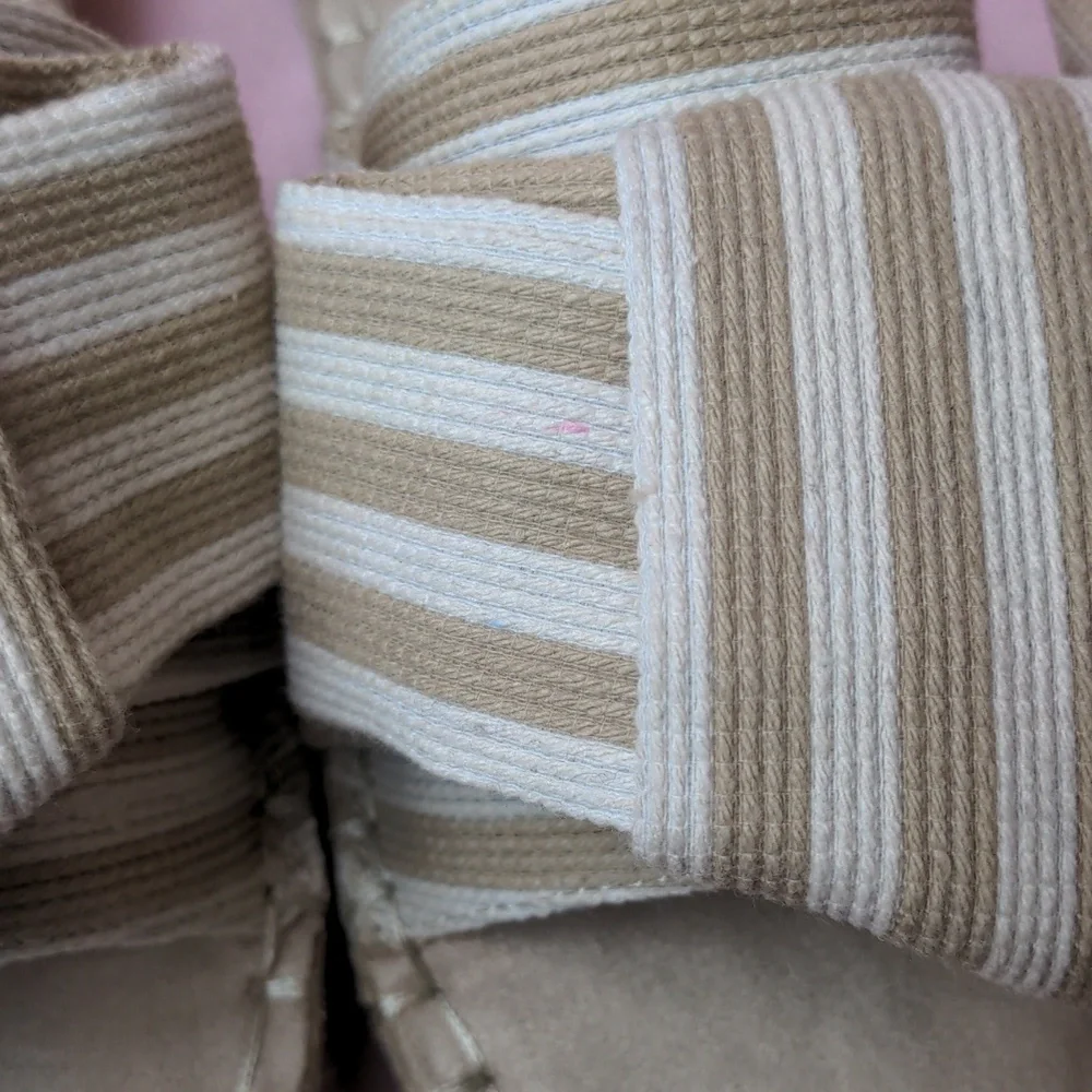 Seven Dials Wagner Beige Striped Neutral Summer Espadrille Sandals size 8.5
